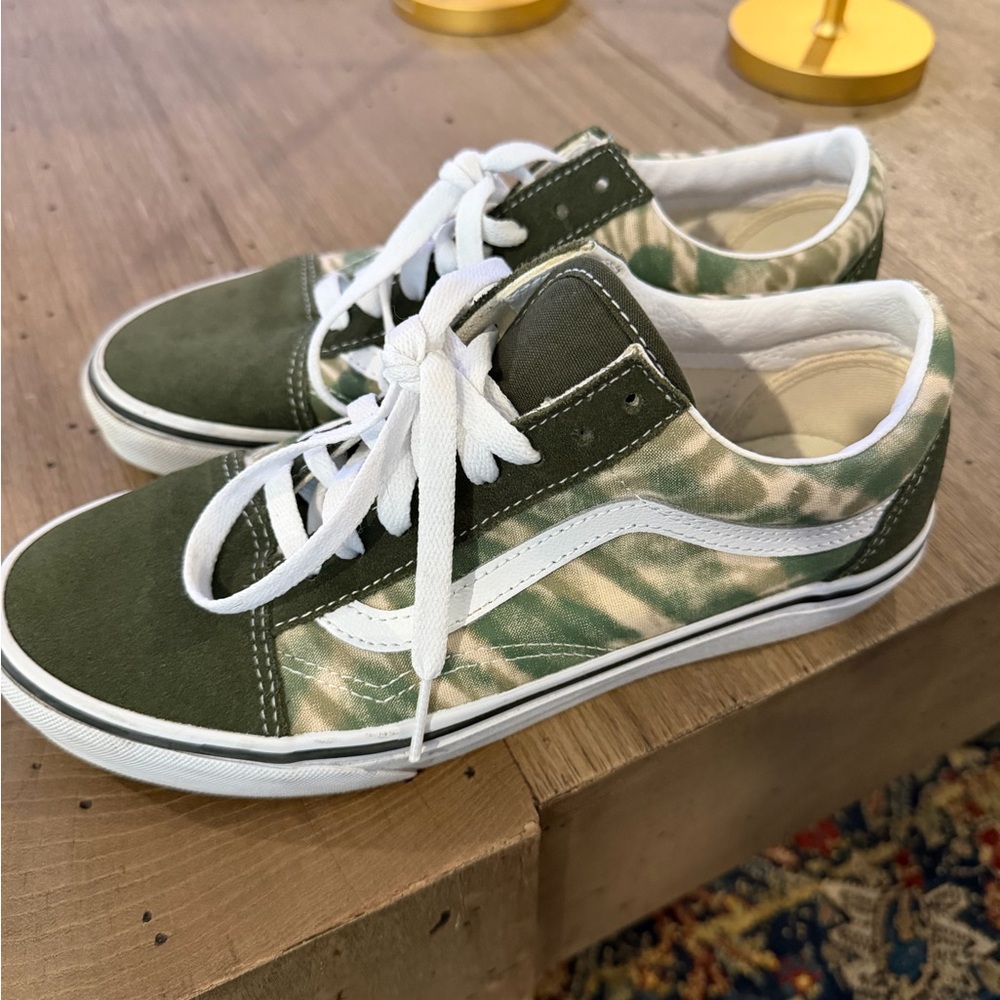 Vans Olive Green and White Athletic Shoes - Picture 6 of 6